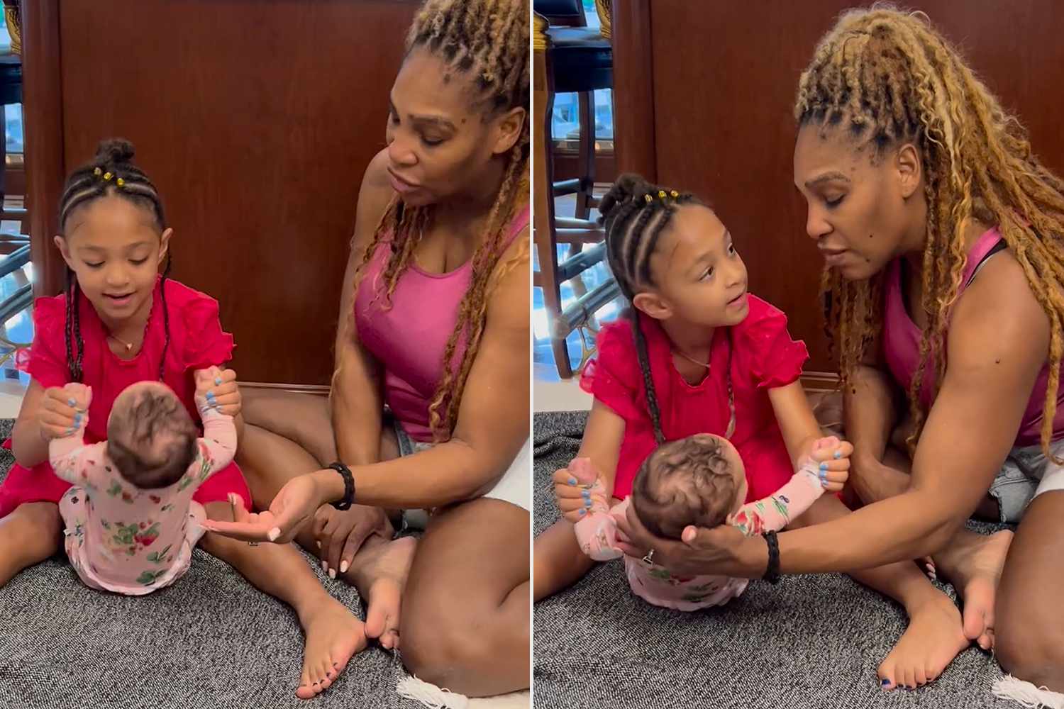 Serena Williams Shares Video of Daughter Olympia Helping Little Sister ...